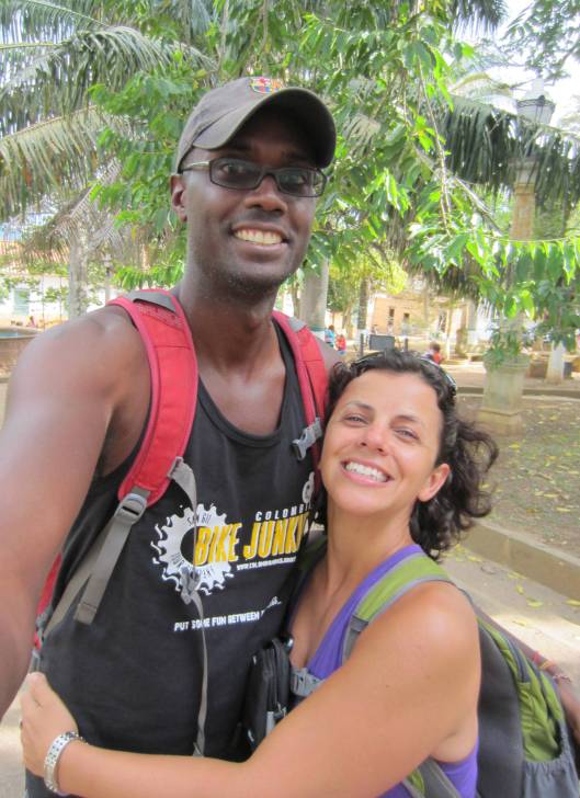 Me and Kwame, arriving in Barichara