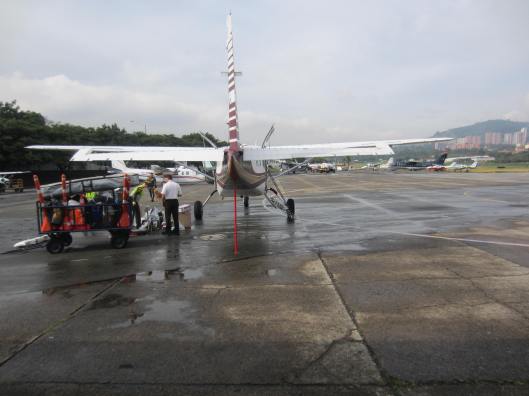 Our tiny little aircraft leaving Medellin