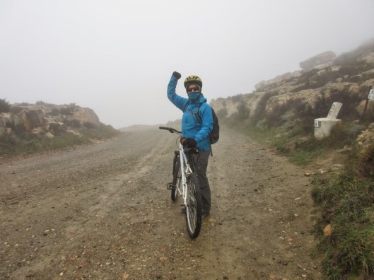 Biking down from Swartberg Pass