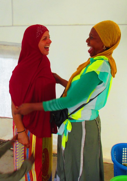 Getting fitted for my visit of the Mosque